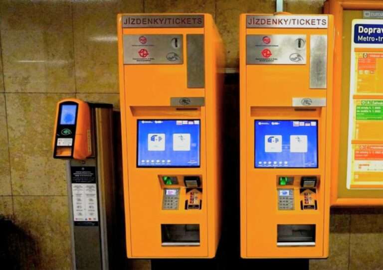 Prague Public Transport Tickets Vending Machines