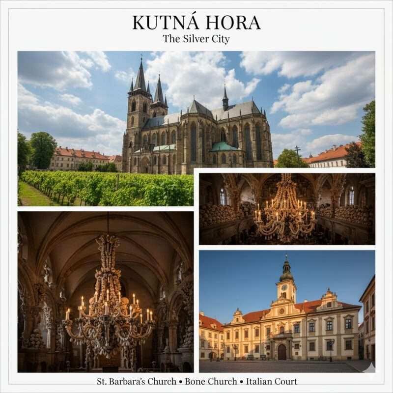 Collage St. Barbara's Church, Bone Chirch, Italian Court