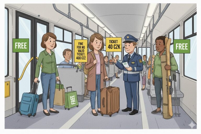 Rules for carrying luggage in Prague transport