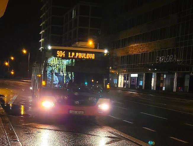 One of the night bus going thrue the center of Prague