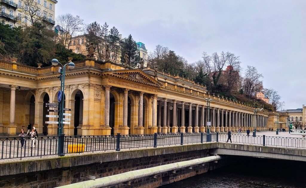 Karlovy Vary view of Mill Colonnade (Mlýnská kolonáda)