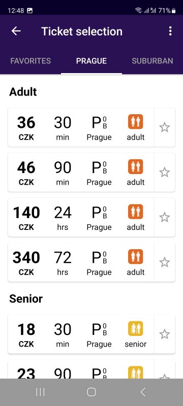 One of the way to buy a transport pass for Prague - using Litacka App.  
