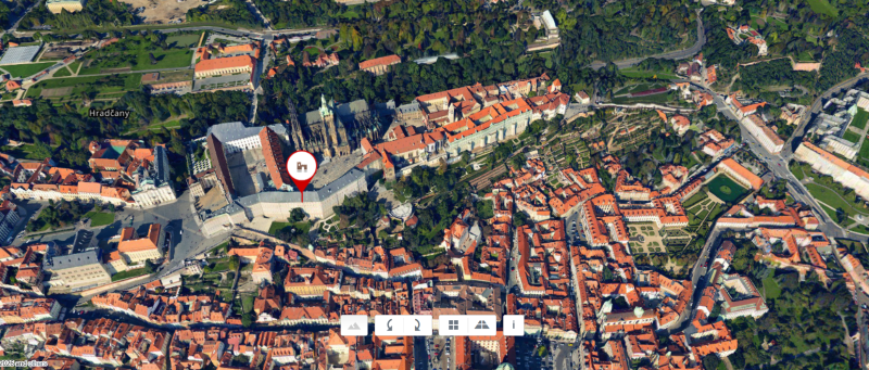 screenshot of 3D-regim on Mapy.com 