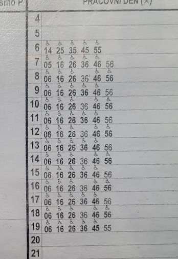 How to read schedule on the tram and bus stops in Prague