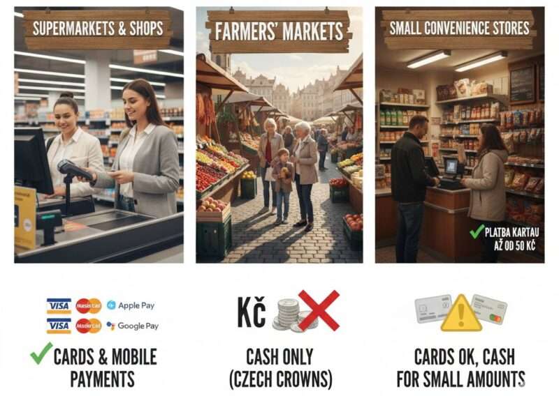 How to pay in Czech shops