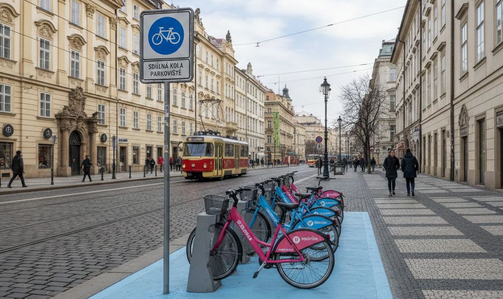Place for parking a shared bikes in Prague