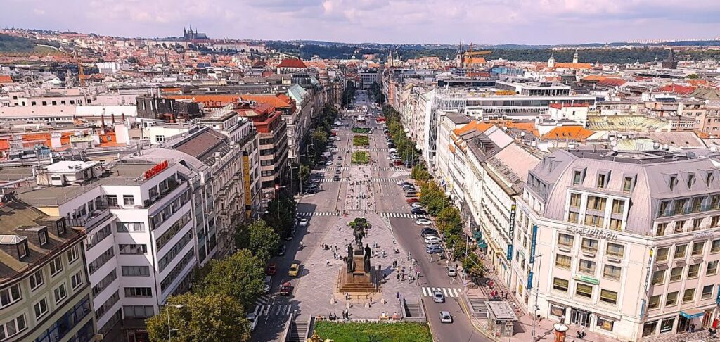 Shopping in Prague - Václavské náměstí one of the street with shops