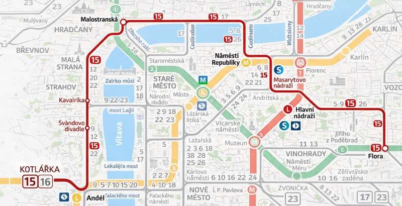 tram 15 rout map