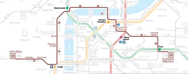 Prague tram 15 for Prague ride