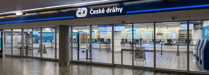 Cesky Drahy ticket office in the Prague Main Railway Station
