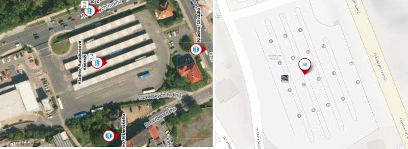 Kladno Bus Station map with platforms number 
