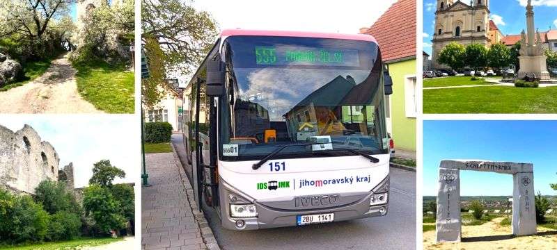 Tourist bus 555 for quick transfer from Brno to Lednice 